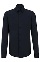 Slim-fit shirt Italian performance-stretch jersey