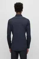 Slim-fit shirt Italian performance-stretch jersey