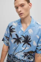 Regular-fit shirt Hawaiian-print twill