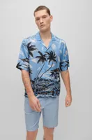 Regular-fit shirt Hawaiian-print twill