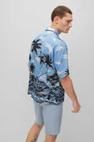 Regular-fit shirt Hawaiian-print twill