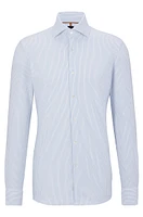 Camisa slim fit a rayas en mezcla de algodón