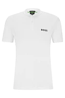 Slim-fit polo shirt with bomber-style collar