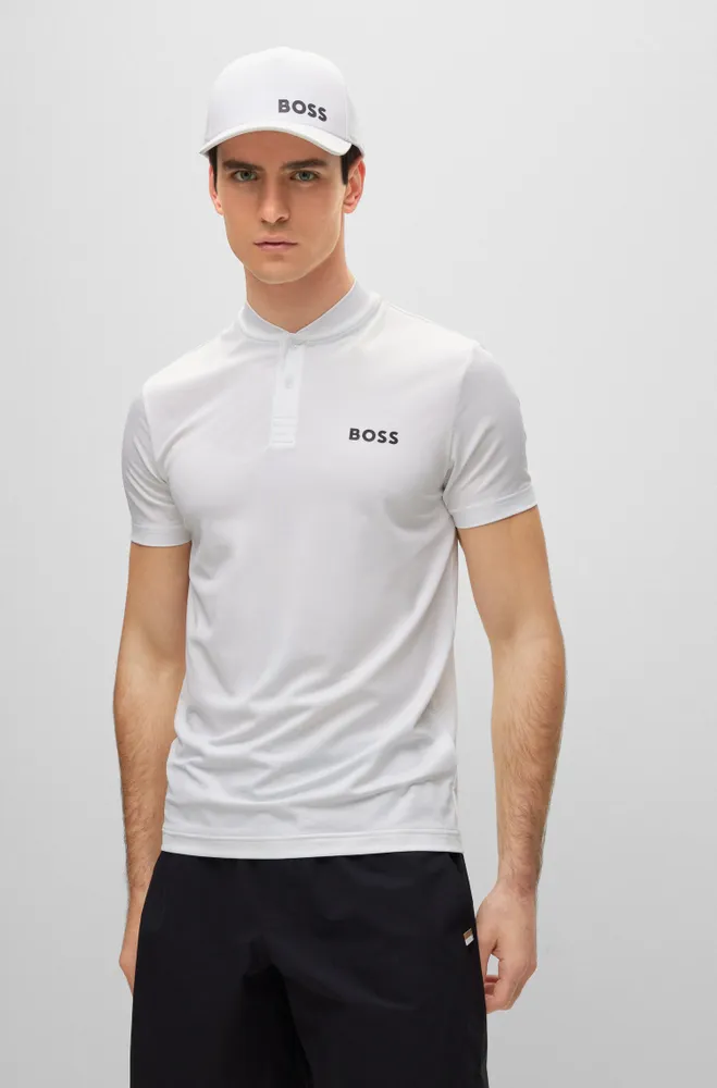 BOSS x Matteo Berrettini polo slim fit con cuello estilo bomber