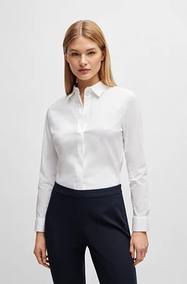 Slim-fit blouse poplin