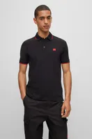 Cotton-piqué slim-fit polo shirt with red logo label