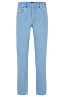 Tapered-fit jeans blue pure-cotton denim