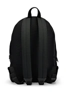 Faux-leather backpack with logo and signature stripe