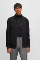 Ottoman-structured zip-up sweatshirt with tonal side panels