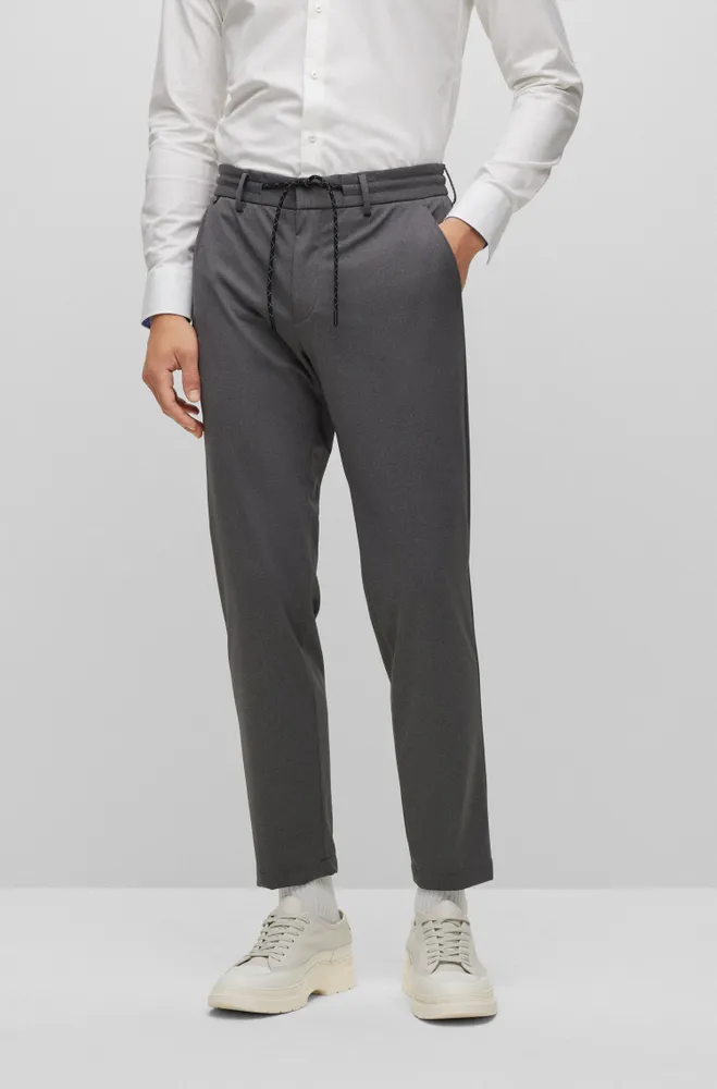 Slim-fit trousers micro-patterned jersey