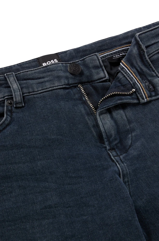 BOSS - Slim-fit jeans in super-soft Italian navy denim