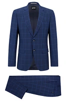 Slim-fit suit checkered virgin wool