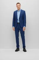 Slim-fit suit checkered virgin wool