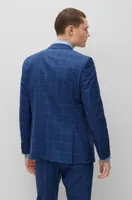 Slim-fit suit checkered virgin wool