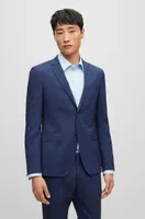 Extra-slim-fit suit patterned wool and linen