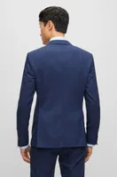 Extra-slim-fit suit patterned wool and linen
