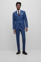 Three-piece slim-fit suit virgin wool