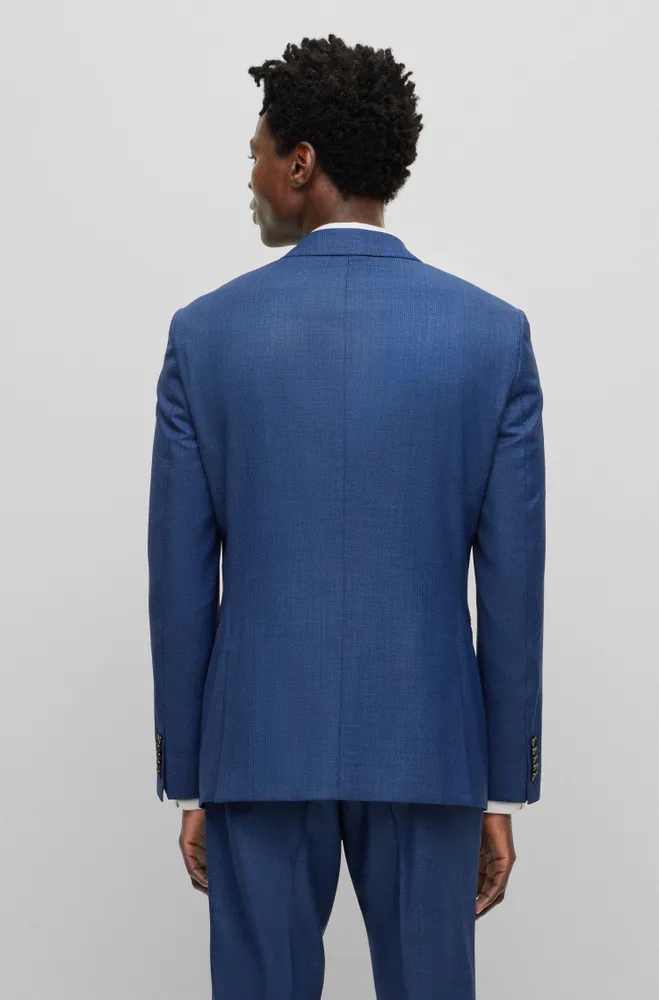 Three-piece slim-fit suit virgin wool