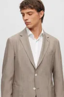 Slim-fit jacket micro-patterned virgin wool