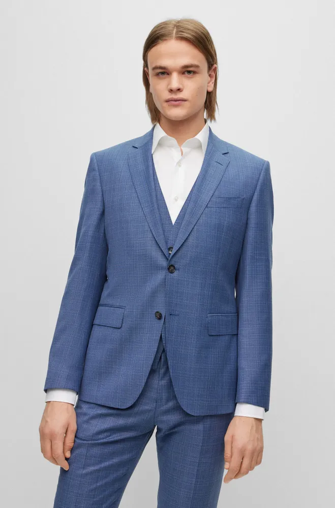 BOSS - Tuxedo jacket in virgin-wool serge