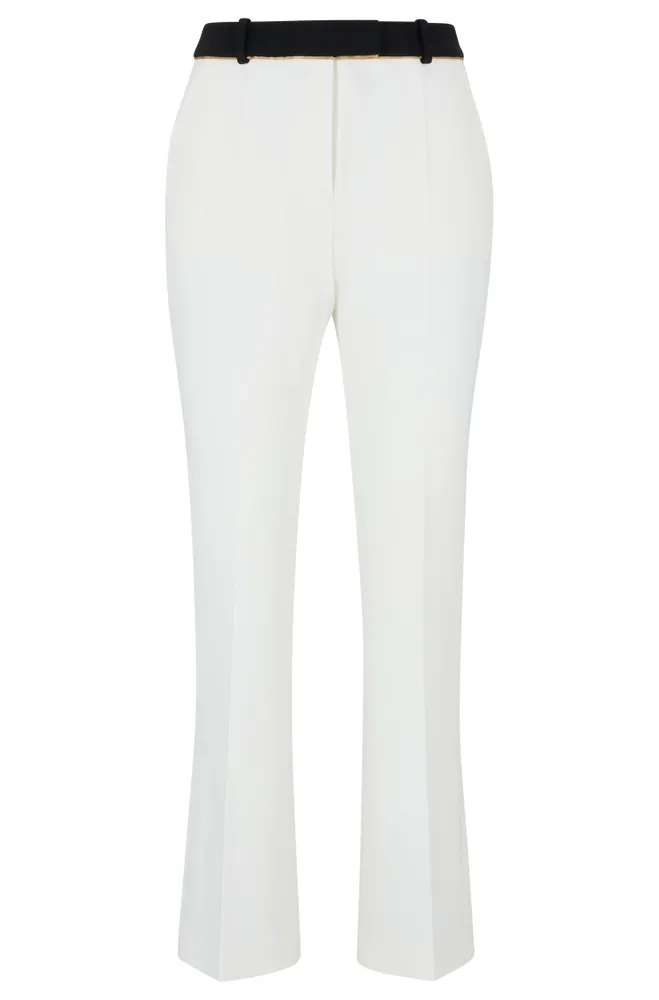 Regular-fit trousers with cropped bootleg cut