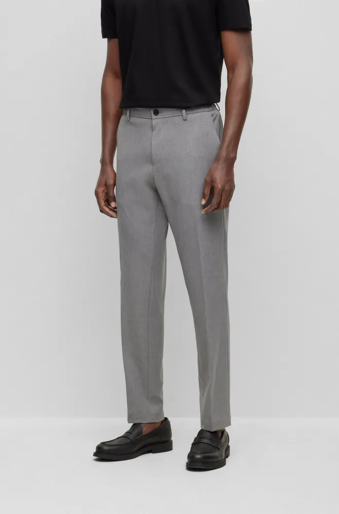 Slim-fit trousers micro-patterned performance-stretch cloth