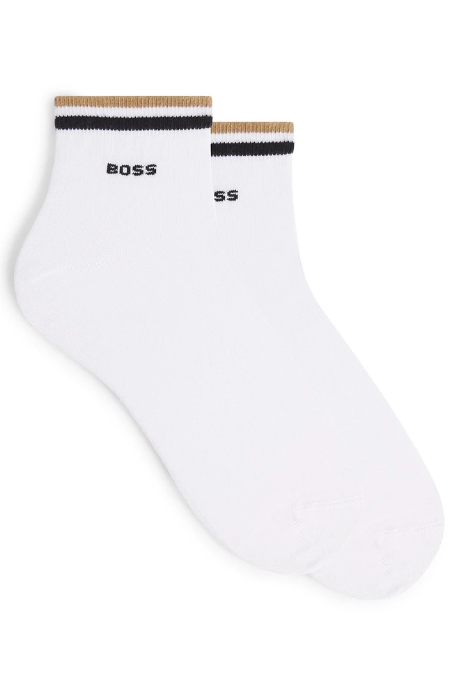 Two-pack of short socks with signature-stripe cuffs