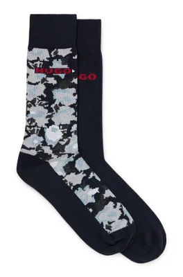Two-pack of regular-length socks with logo details