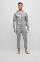 Cotton-terry tracksuit bottoms with stripe and logo