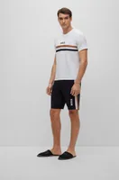 Drawstring loungewear shorts with signature stripe and logo