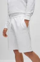 Cotton-terry loungewear shorts with embossed logo