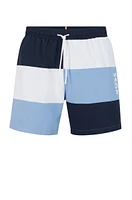 Colour-blocked swim shorts quick-drying material