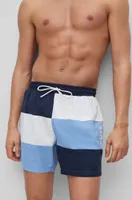 Colour-blocked swim shorts quick-drying material