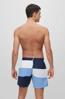 Colour-blocked swim shorts quick-drying material