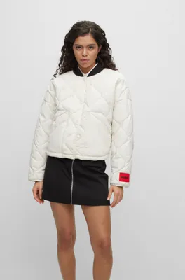 Cropped relaxed-fit jacket quilted fabric