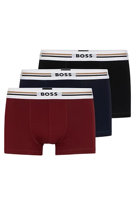 Three-pack of soft-touch stretch trunks with logo waistbands