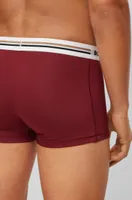 BOSS - Three-pack of soft-touch stretch trunks with logo waistbands Dark Red