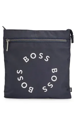 BOSS - Reporter bag in Italian fabric with monogram print