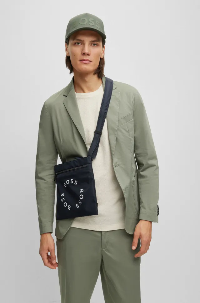 BOSS Reporter Bag in Italian Fabric with Monogram Print – Faded Soul