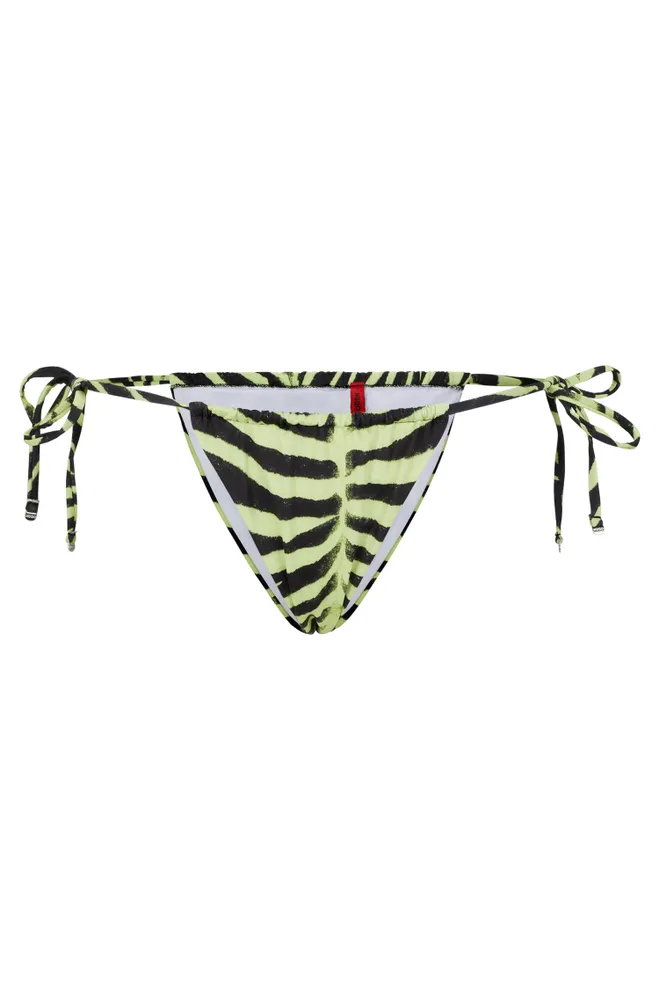 HUGO Zebra-print bikini bottoms with side ties