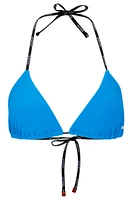 Top de bikini triangular con tira la marca y detalle logo