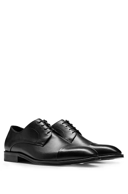 Leather Derby lace-up shoes with embossed logo