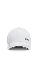 BOSS - Cotton-twill cap with embroidered logo and metal buckle - White