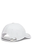 BOSS - Cotton-twill cap with embroidered logo and metal buckle - White