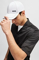 BOSS - Cotton-twill cap with embroidered logo and metal buckle - White