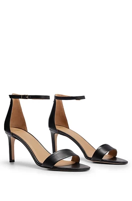 Nappa-leather strappy sandals with 7cm heel