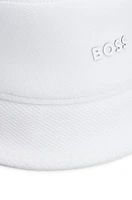 Cotton-piqué bucket hat with logo detail