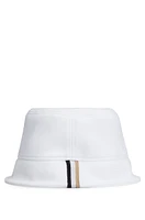 Cotton-piqué bucket hat with logo detail