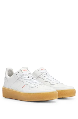 Lace-up trainers nappa leather with backtab logo