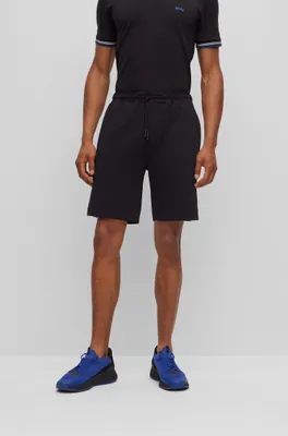 Stretch-cotton-blend shorts with tape trims